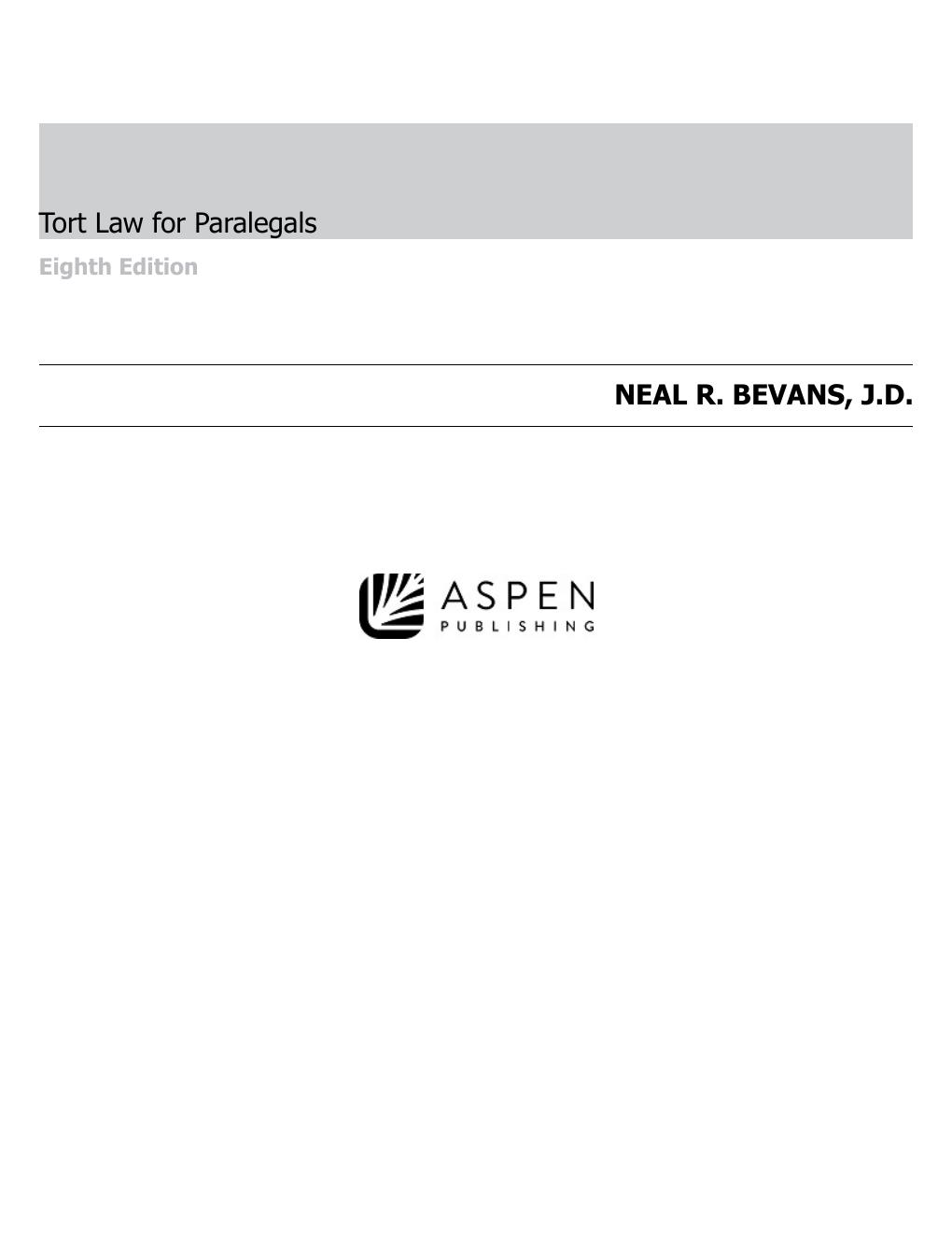 Preview page 3 of Tort Law for Paralegals 8th Neal Bevans  eBook