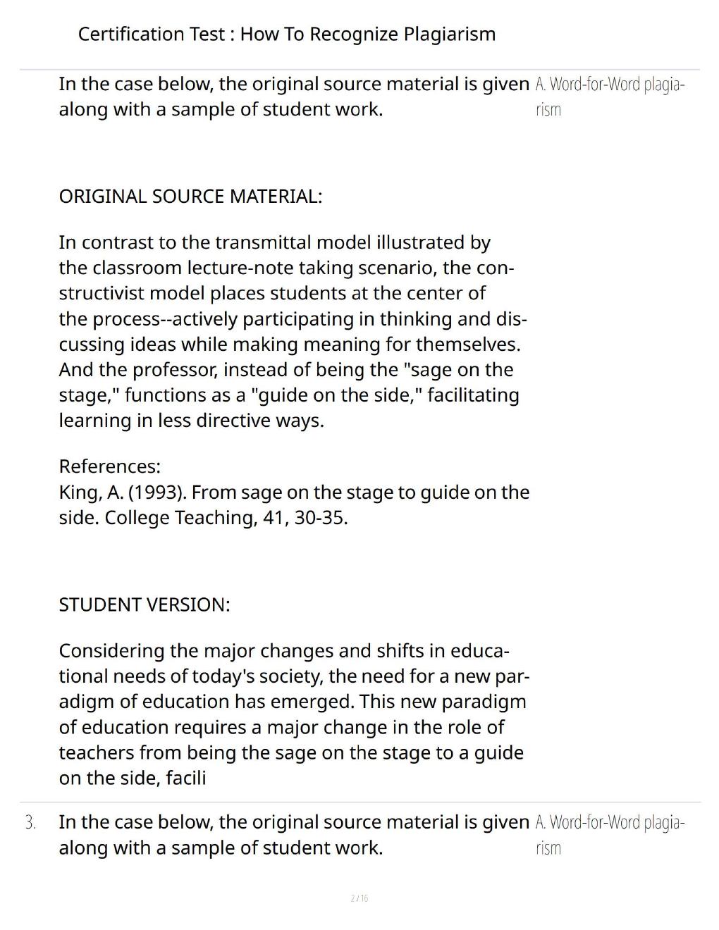 Preview page 2 of Certification Test: How to Recognize Plagiarism – Comprehensive Study Guide, Practice Questions & Exam Preparation