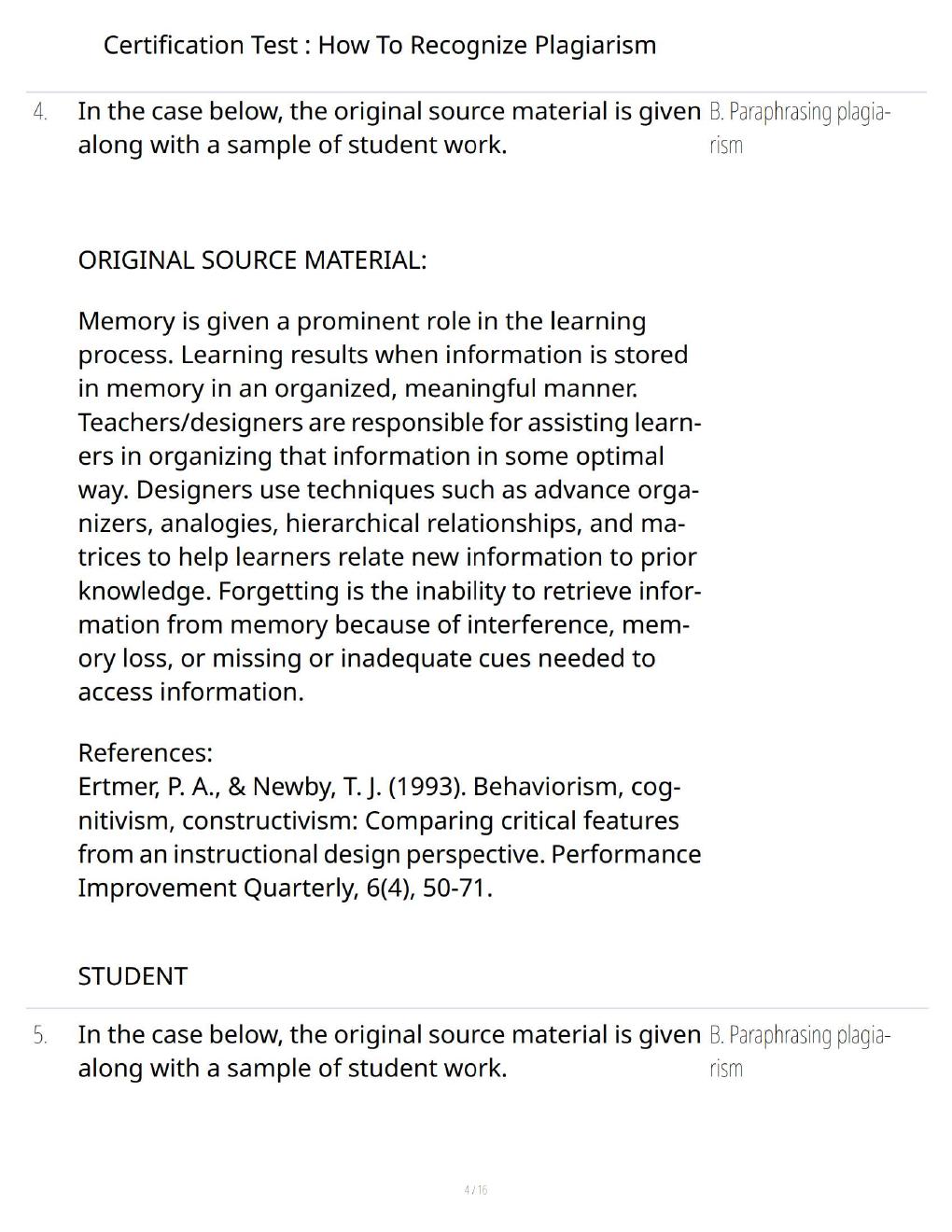 Preview page 4 of Certification Test: How to Recognize Plagiarism – Comprehensive Study Guide, Practice Questions & Exam Preparation