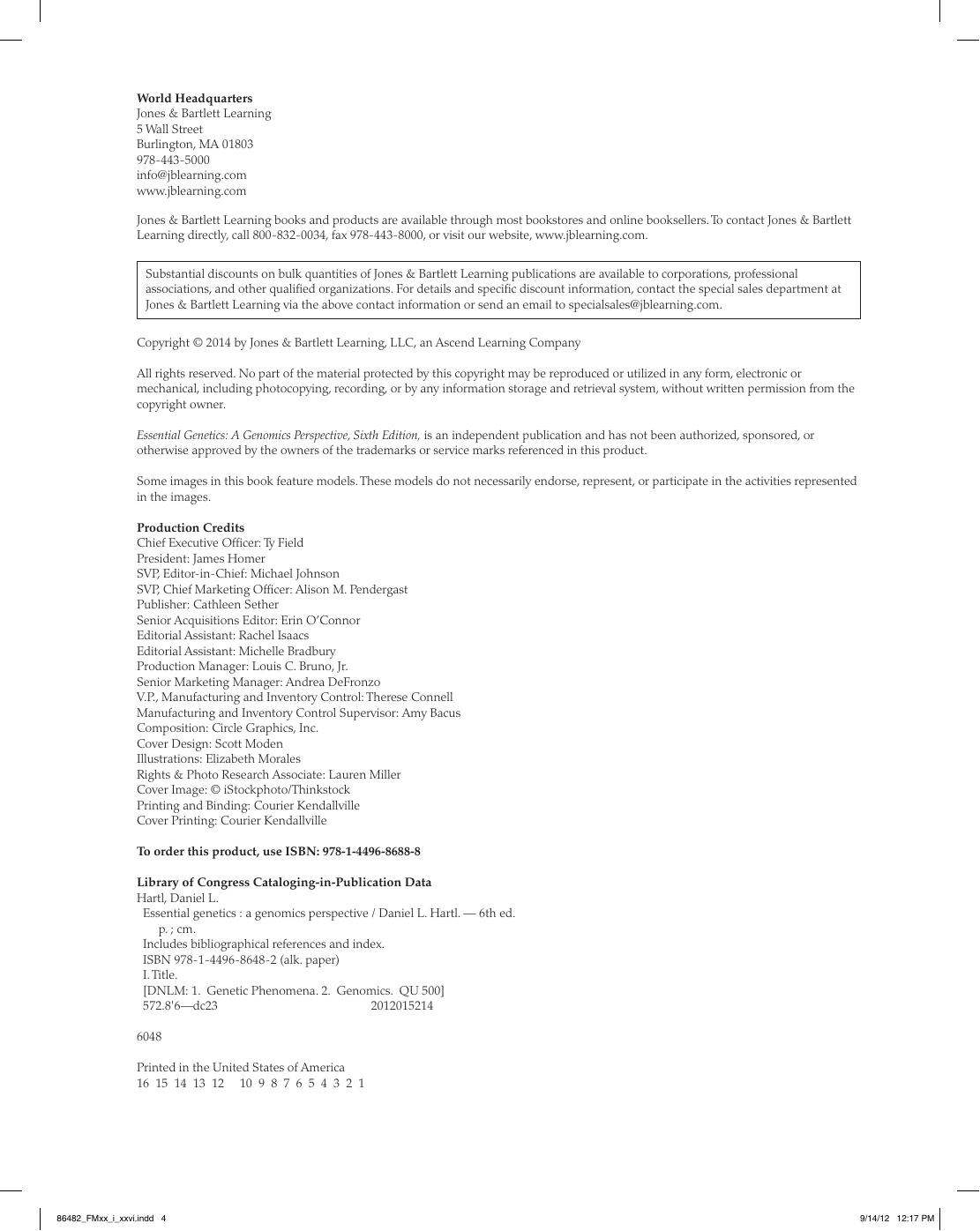 Preview page 5 of Essential Genetics A Genomics Perspect 6th Edition By Daniel Hartl eBook
