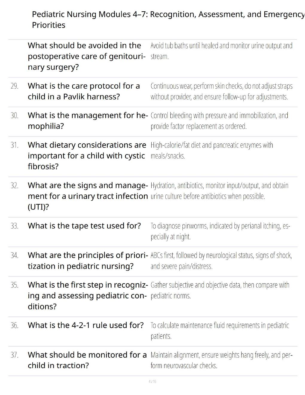 Preview page 4 of Pediatric Nursing Modules 4–7 – Recognition, Assessment & Emergency Priorities Study Guide