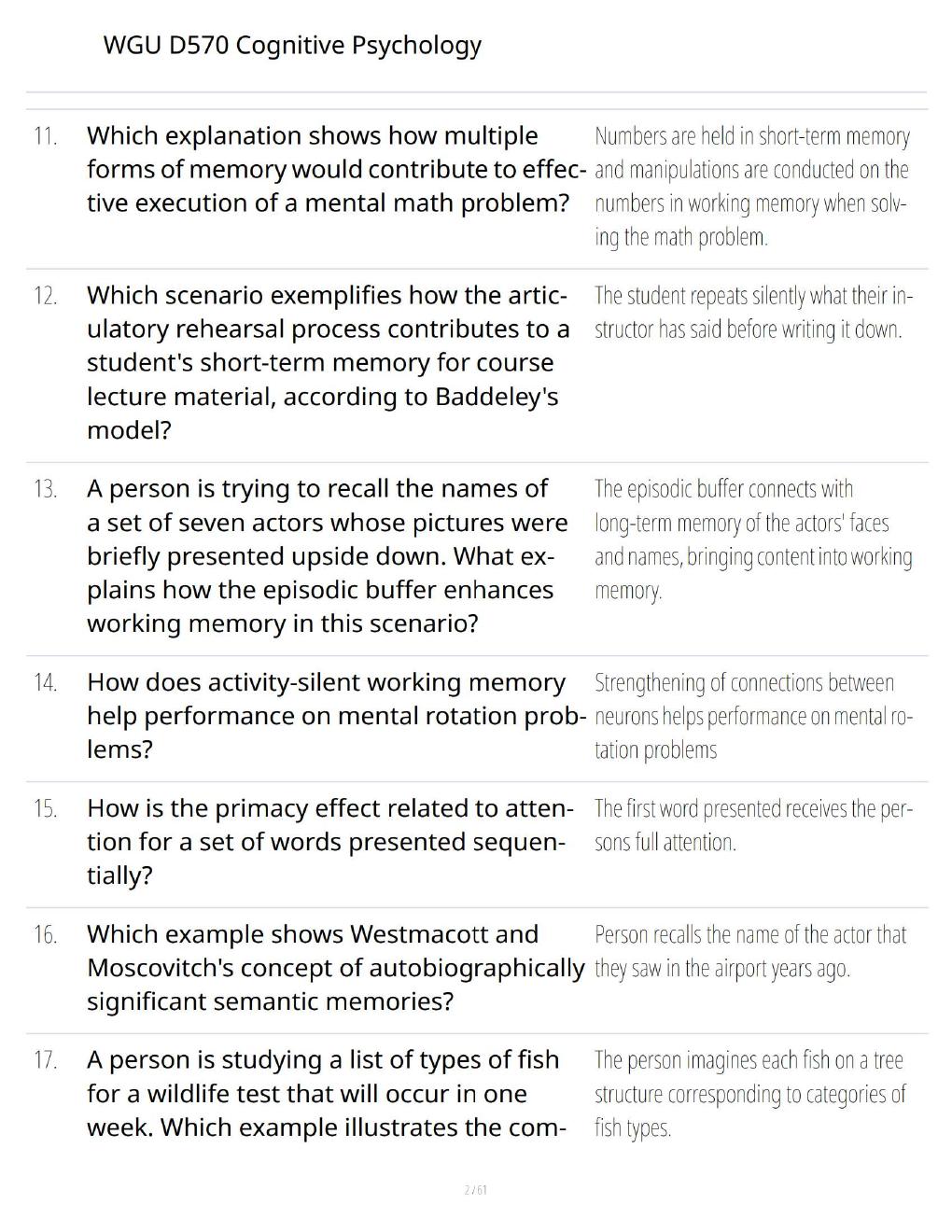 Preview page 2 of WGU D570 Cognitive Psychology 2026 – Comprehensive Study Guide, Practice Questions & Exam Preparation