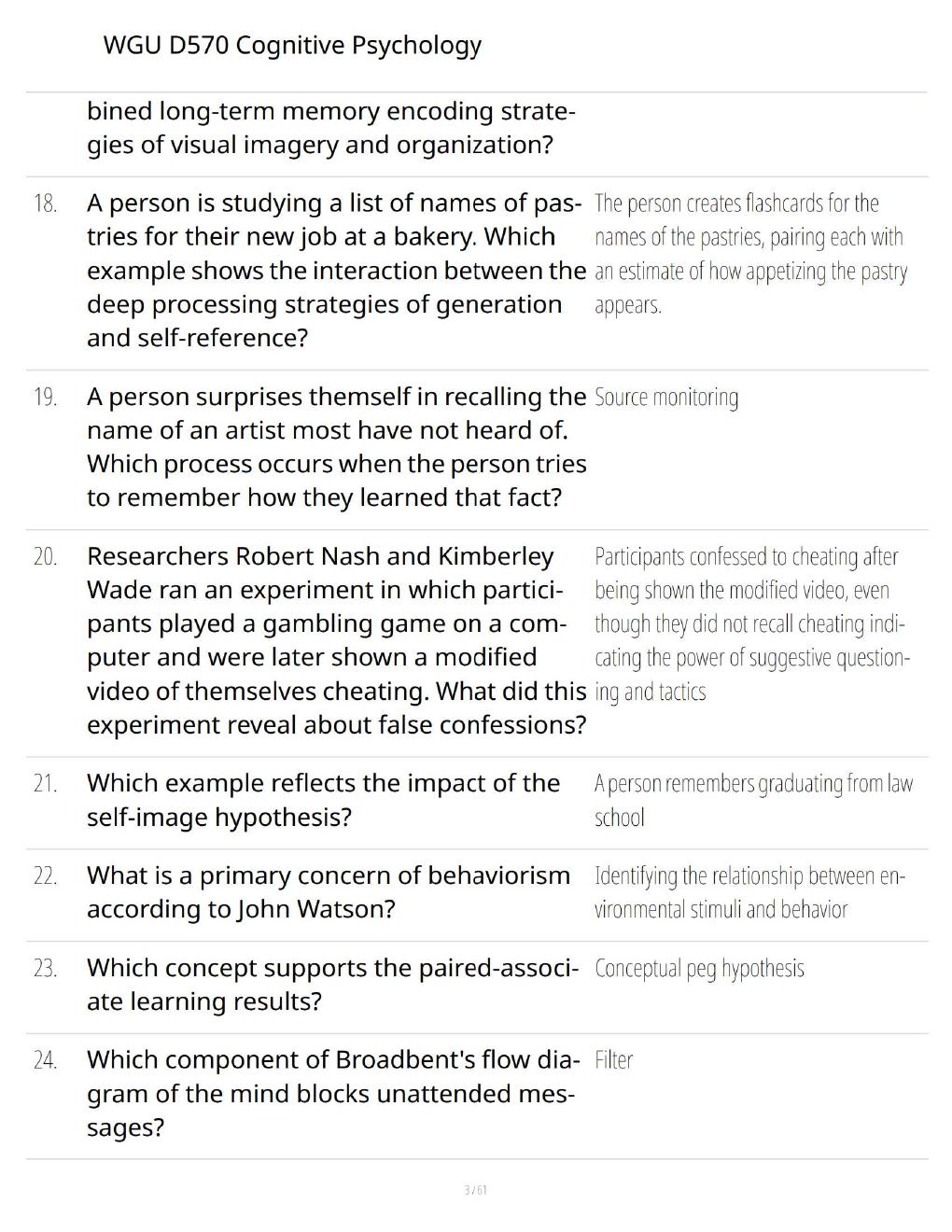 Preview page 3 of WGU D570 Cognitive Psychology 2026 – Comprehensive Study Guide, Practice Questions & Exam Preparation