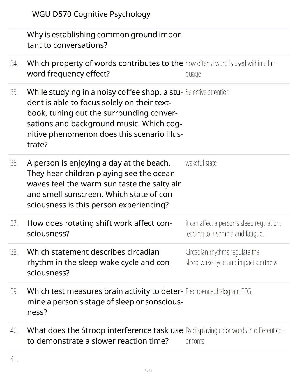 Preview page 5 of WGU D570 Cognitive Psychology 2026 – Comprehensive Study Guide, Practice Questions & Exam Preparation