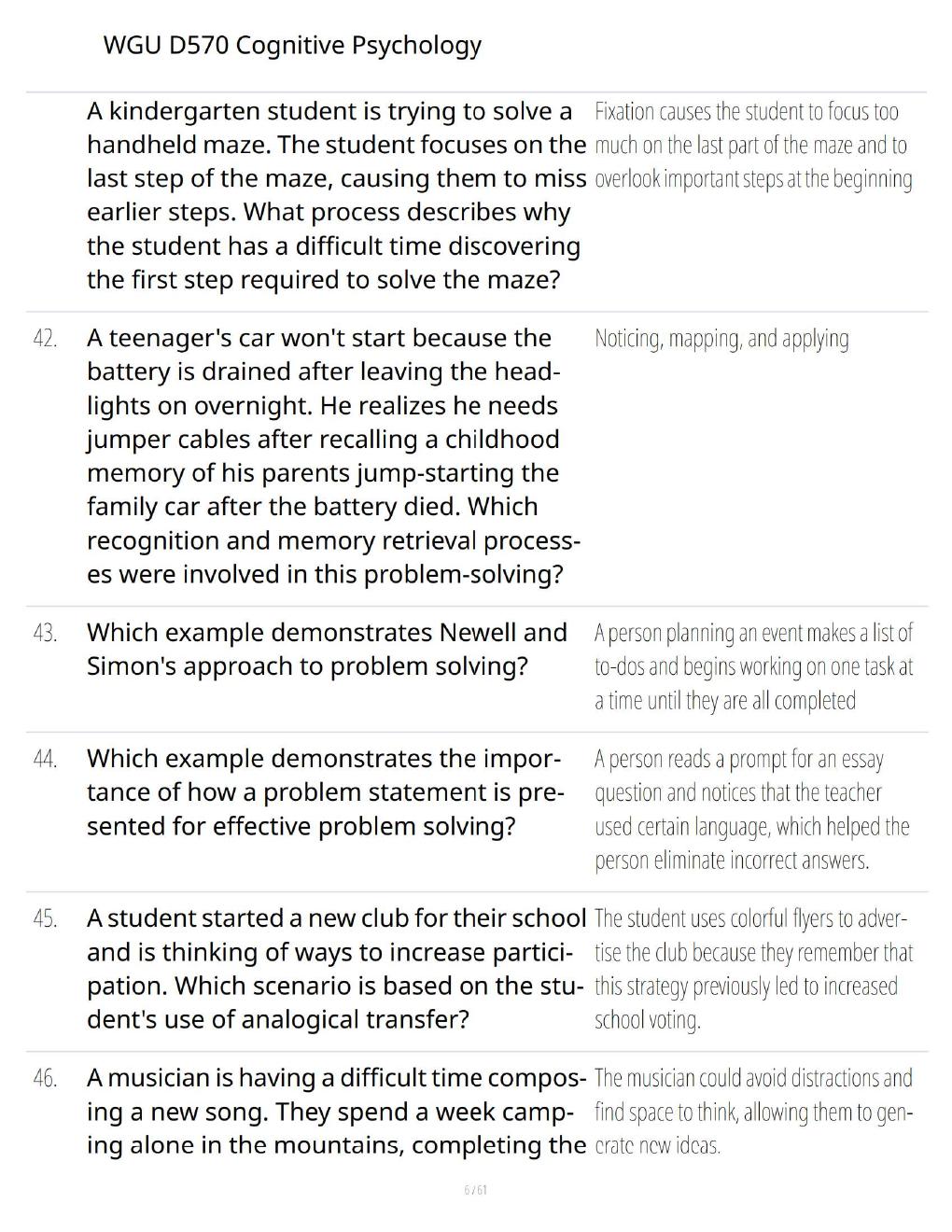 Preview page 6 of WGU D570 Cognitive Psychology 2026 – Comprehensive Study Guide, Practice Questions & Exam Preparation