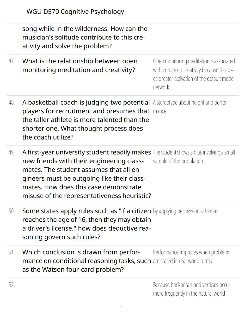Preview page 7 of WGU D570 Cognitive Psychology 2026 – Comprehensive Study Guide, Practice Questions & Exam Preparation