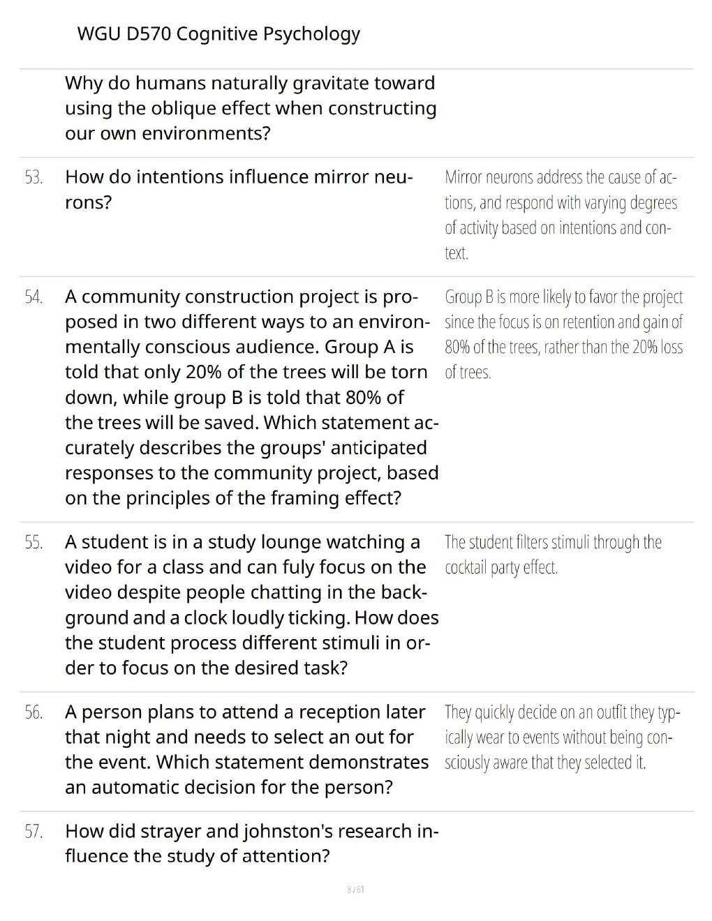 Preview page 8 of WGU D570 Cognitive Psychology 2026 – Comprehensive Study Guide, Practice Questions & Exam Preparation