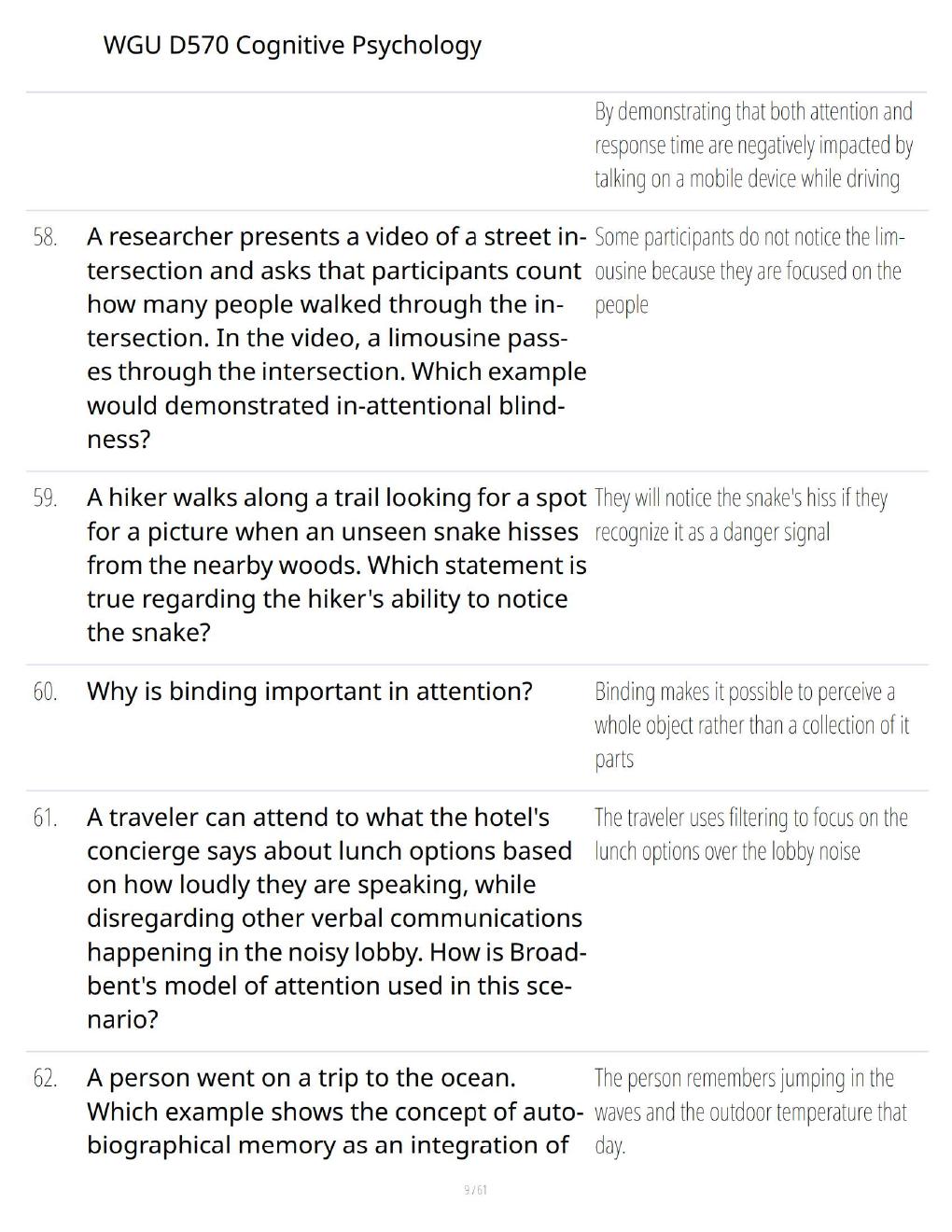 Preview page 9 of WGU D570 Cognitive Psychology 2026 – Comprehensive Study Guide, Practice Questions & Exam Preparation