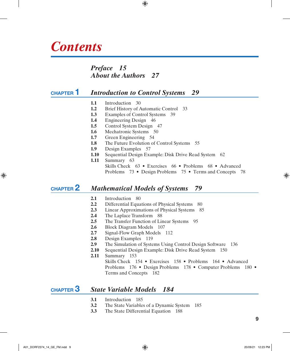 Preview page 10 of Modern Control Systems 14th Global Edition By  Richard C Dorf; Robert H Bishop