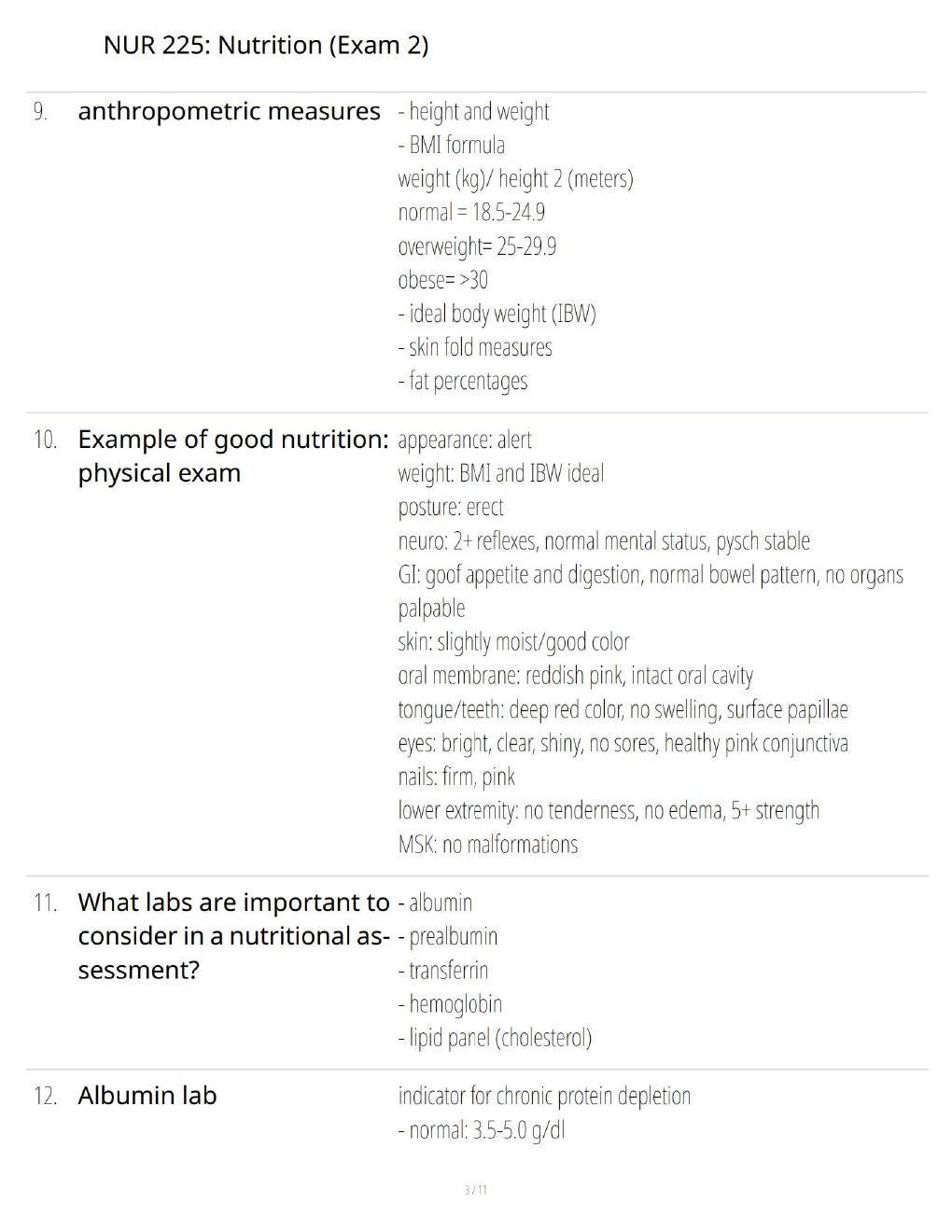Preview page 3 of NUR 225 Nutrition Exam 2 – Comprehensive Nursing Questions, Answers & Study Guide