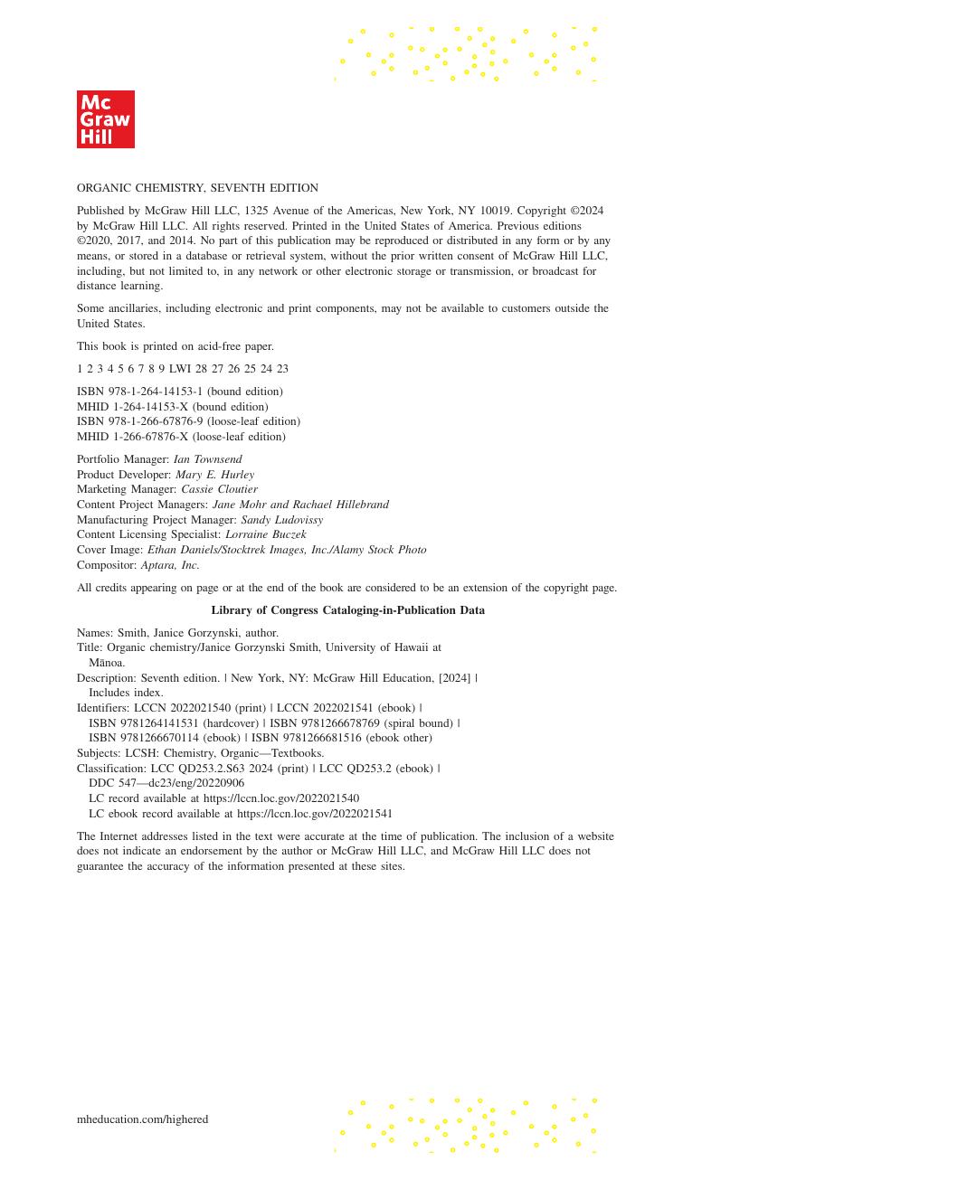 Preview page 3 of Organic Chemistry 7th Edition By Janice Gorzynski Smith eBook