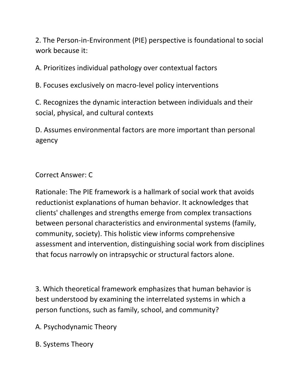 Preview page 2 of Social work  final exam questions and answers with 100