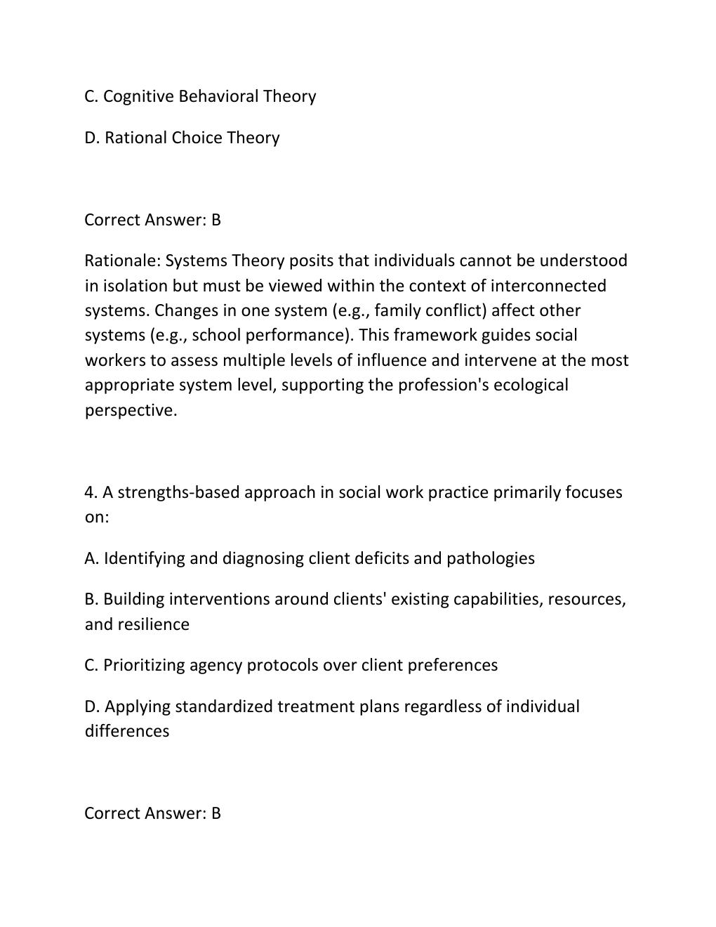 Preview page 3 of Social work  final exam questions and answers with 100