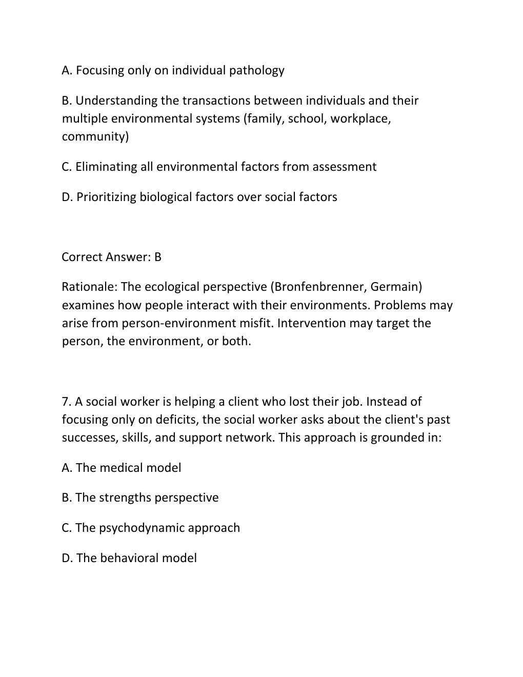 Preview page 5 of Social work  final exam questions and answers with 100