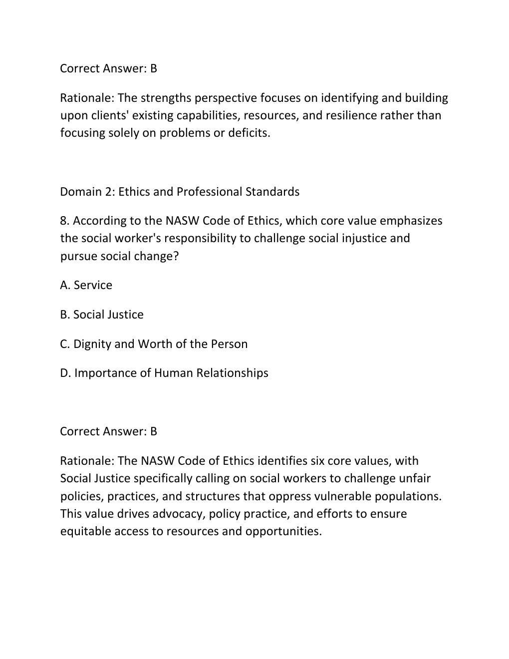 Preview page 6 of Social work  final exam questions and answers with 100