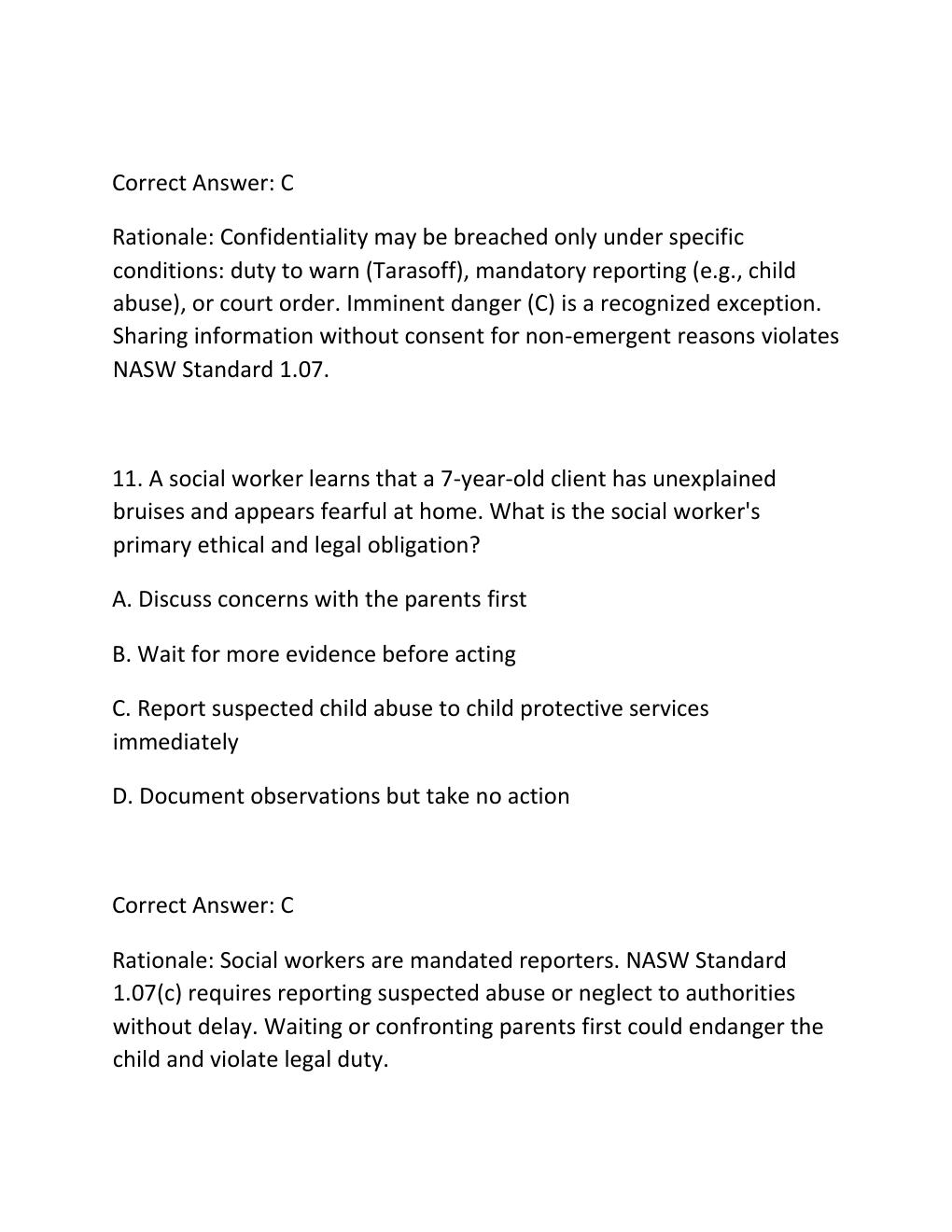Preview page 8 of Social work  final exam questions and answers with 100
