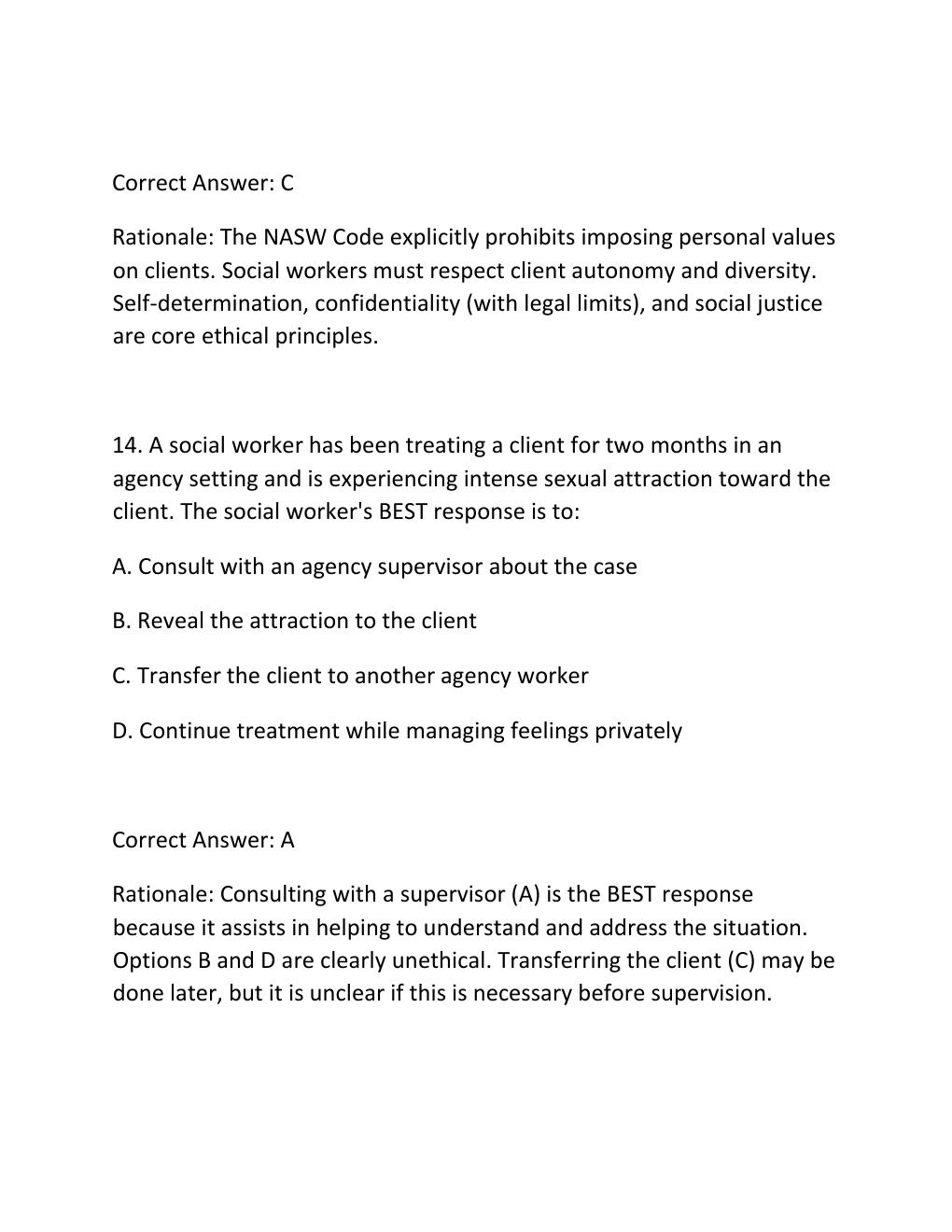 Preview page 10 of Social work  final exam questions and answers with 100