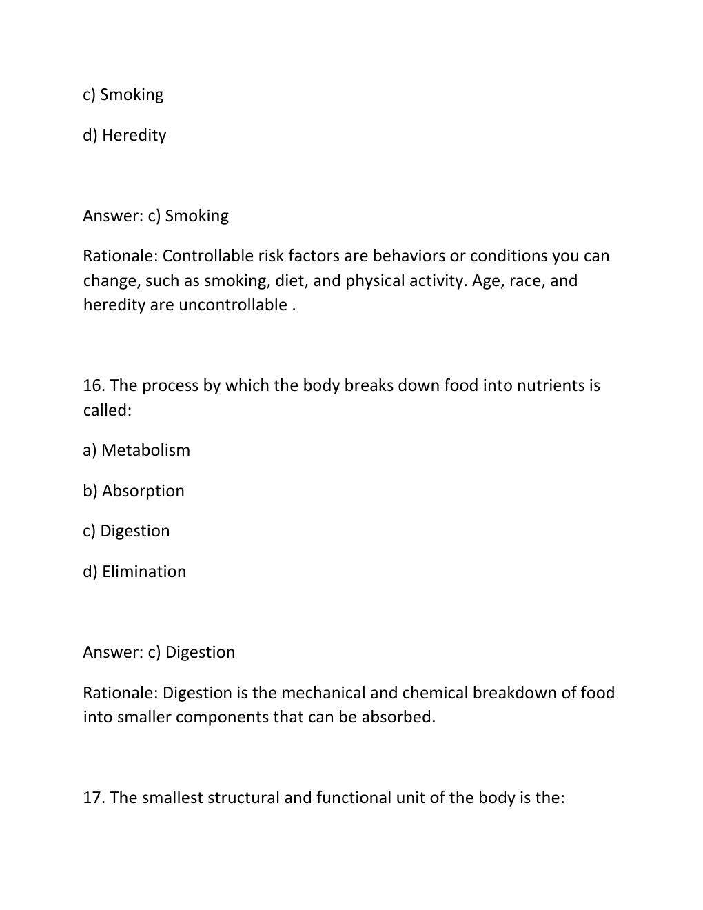 Preview page 9 of Study guide health science 2 comprehensive questions and answers