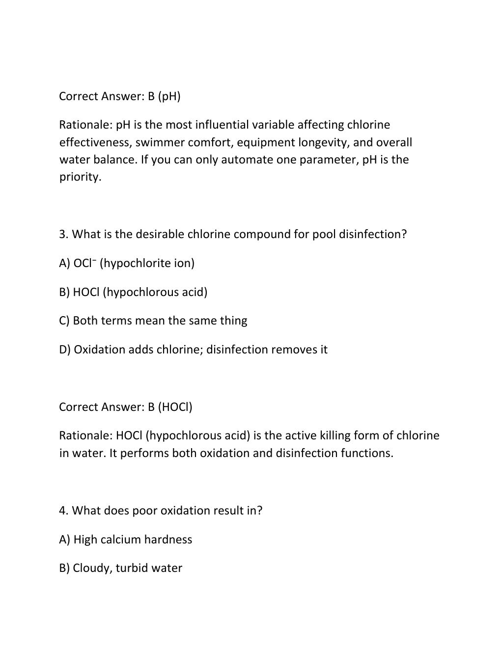 Preview page 2 of Pool operator certification exam questions and answers with 100
