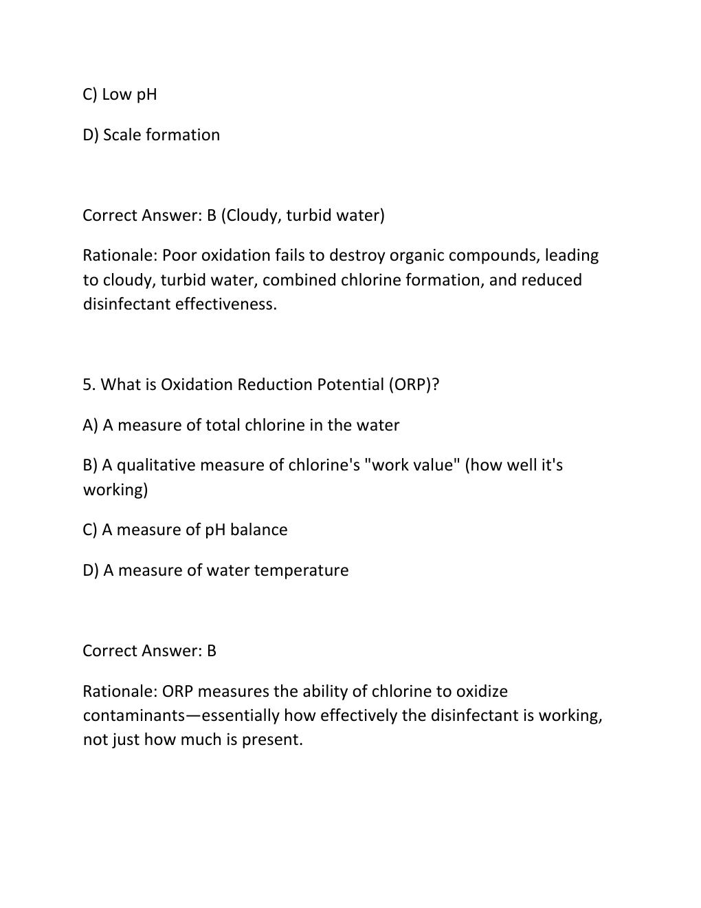 Preview page 3 of Pool operator certification exam questions and answers with 100