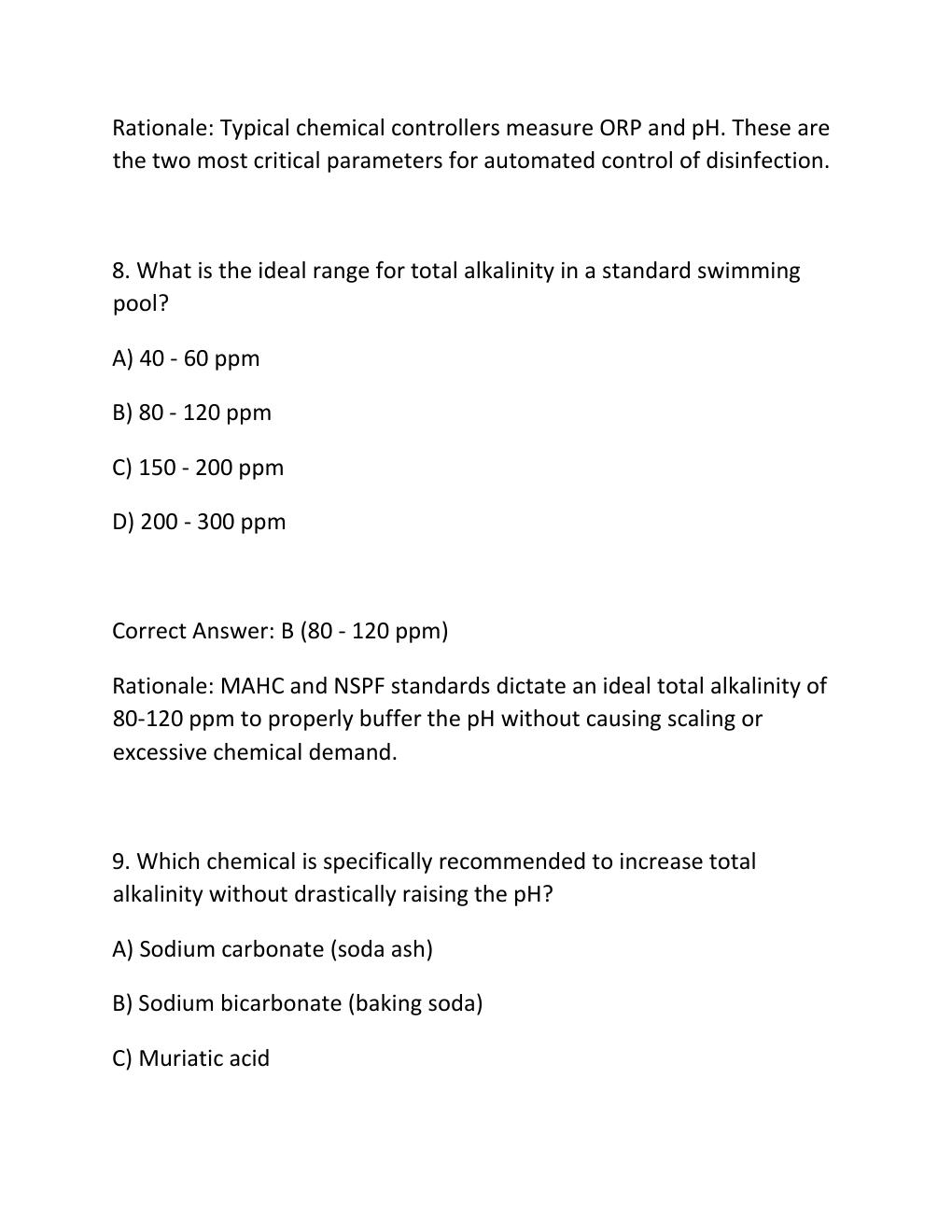 Preview page 5 of Pool operator certification exam questions and answers with 100