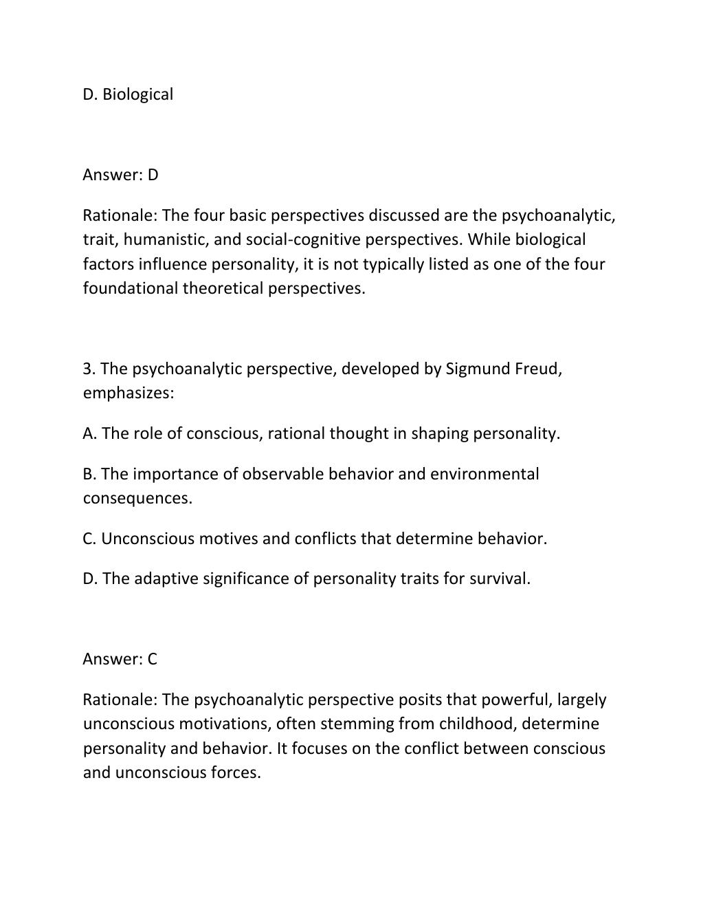 Preview page 2 of Psy 150 chapter 11 personality comprehensive questions and answers with 100