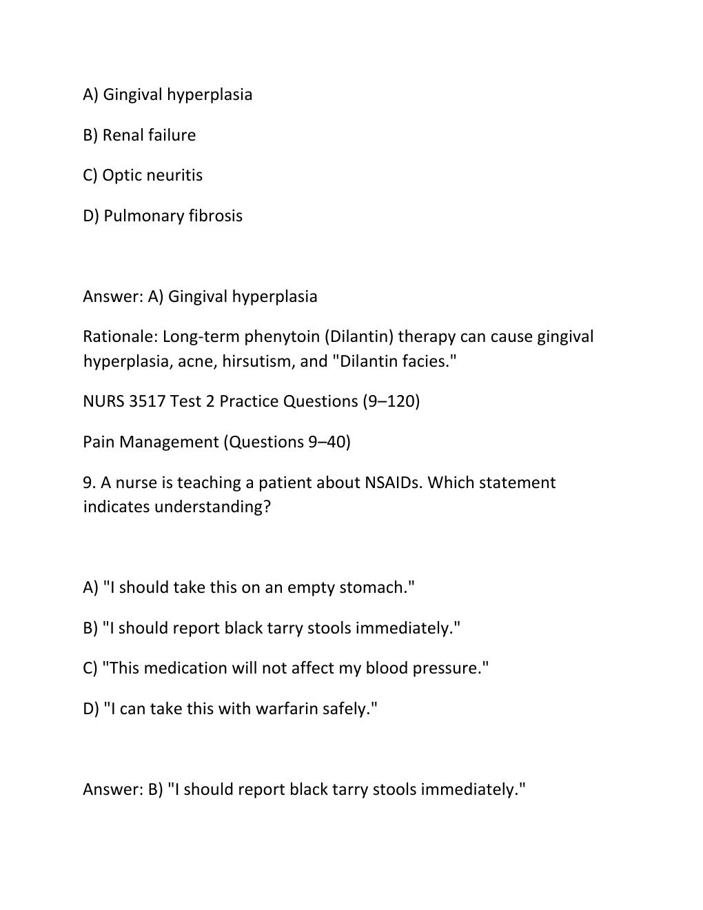 Preview page 6 of Nurs 3517 test 2 questions and answers with 100