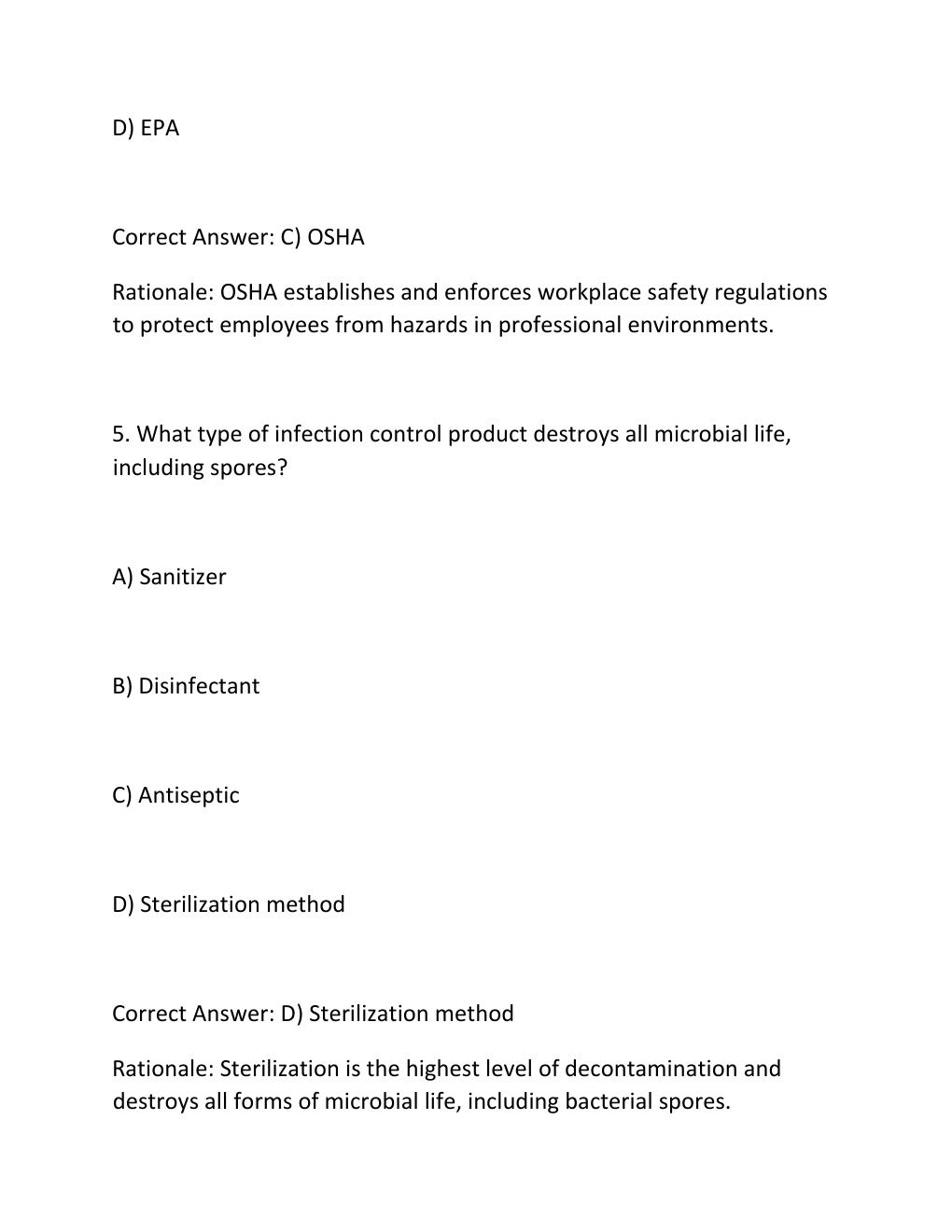 Preview page 10 of Barber practice state board exam questions and correct answers