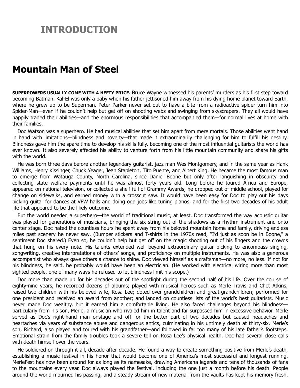 Preview page 7 of Doc Watson A Life in Music By Eddie Huffman