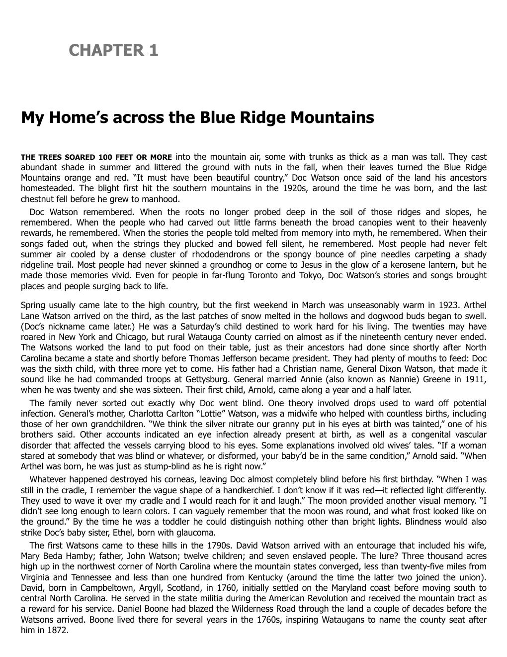 Preview page 10 of Doc Watson A Life in Music By Eddie Huffman