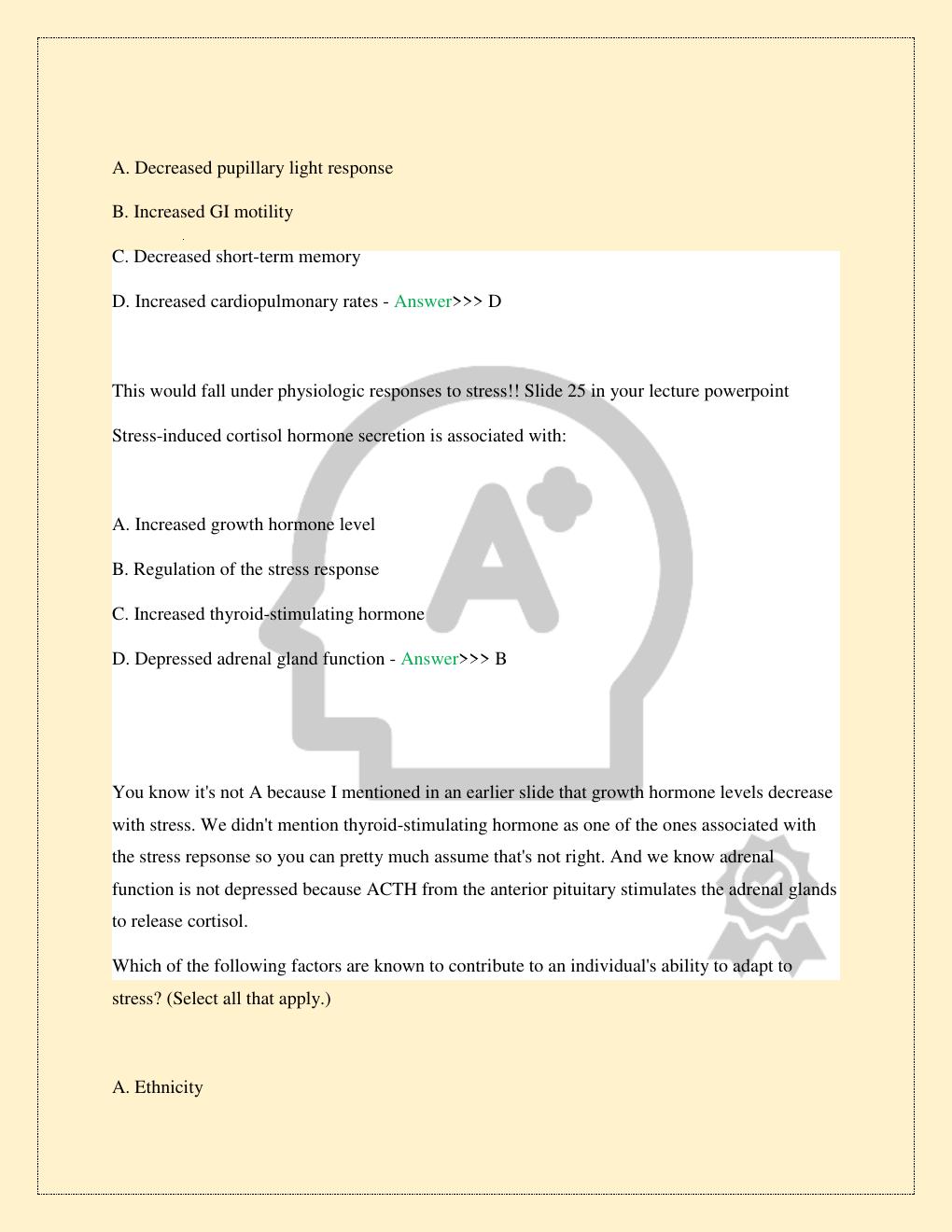 Preview page 5 of NR 222 PATHOPHYSIOLOGY PRACTICE EXAM 1 LATEST 2026/2027 COMPLETE STUDY QUESTIONS WITH CORRECT ANSWERS 100% TOP RATED | A
