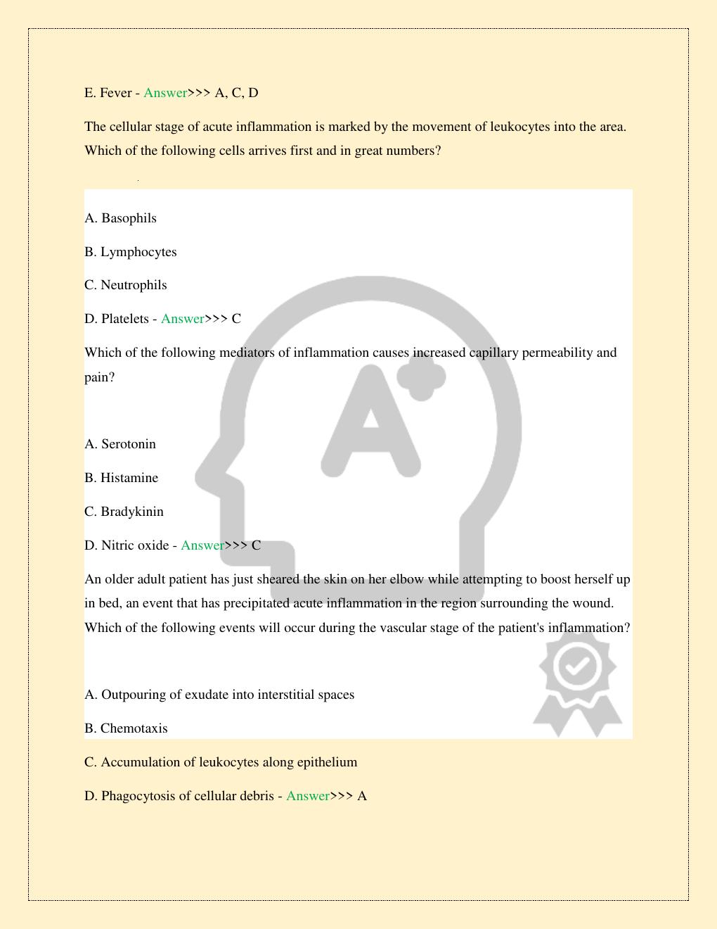 Preview page 7 of NR 222 PATHOPHYSIOLOGY PRACTICE EXAM 1 LATEST 2026/2027 COMPLETE STUDY QUESTIONS WITH CORRECT ANSWERS 100% TOP RATED | A
