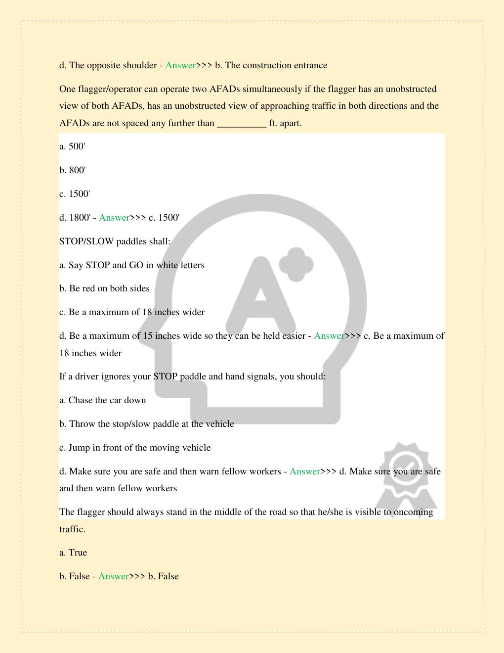 Preview page 3 of DRIVING CERTIFICATION TEST FOR TRAFFIC CONTROL LATEST 2026/2027 COMPLETE STUDY QUESTIONS WITH VERIFIED SOLUTIONS 100% TO