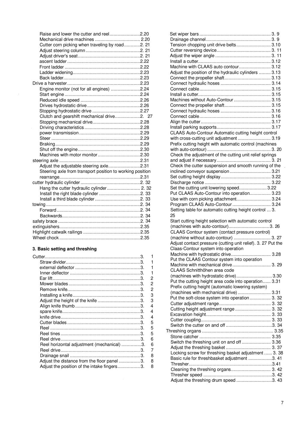 Preview page 7 of Claas Dominator 118 - 108 - 98 - 88 - 78 1990-1998 Operators Manual