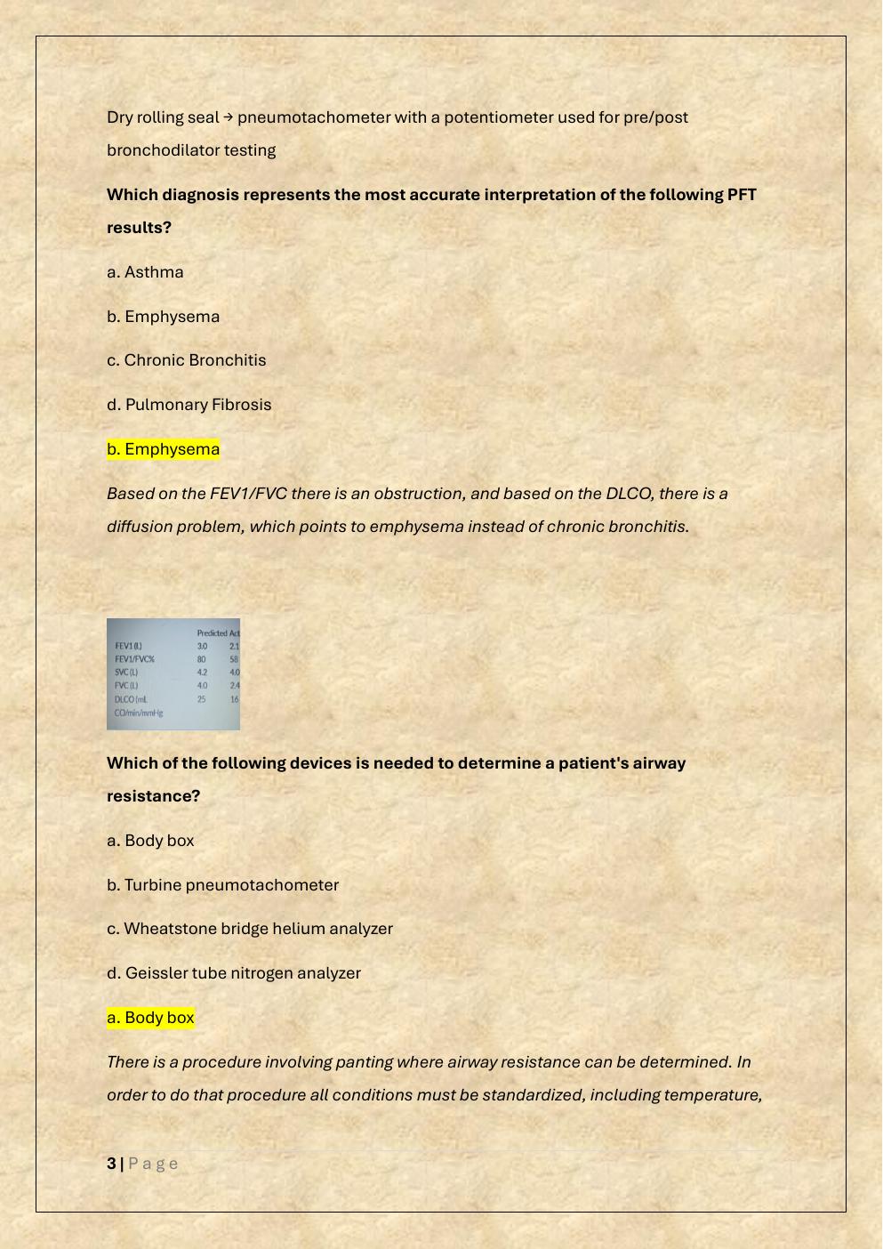 Preview page 3 of PFT-PULMONARY FUNTIONAL EXAM/PFT  EXAM