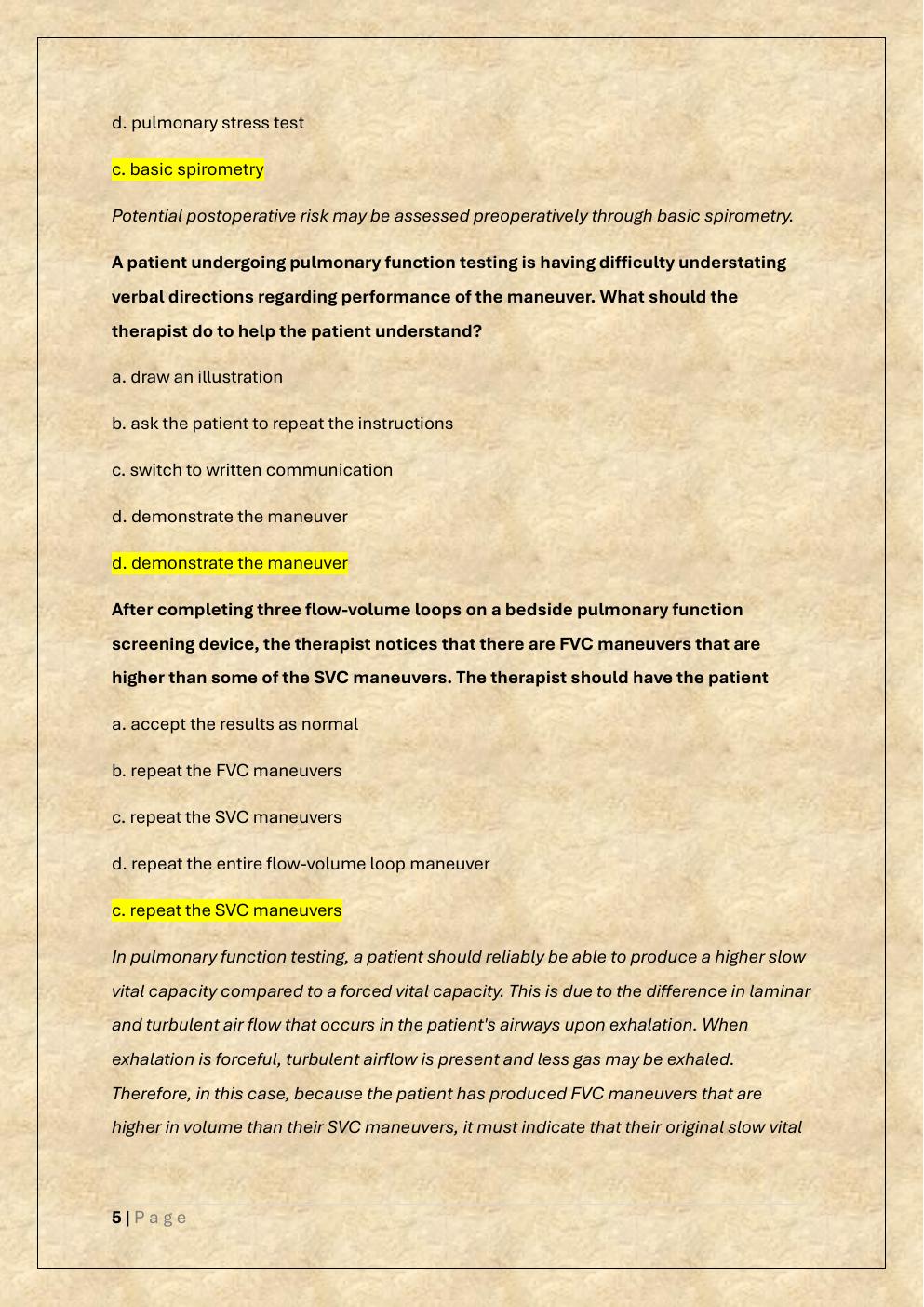 Preview page 5 of PFT-PULMONARY FUNTIONAL EXAM/PFT  EXAM