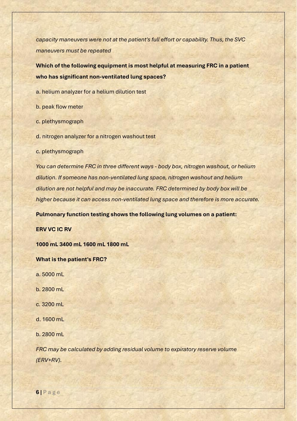 Preview page 6 of PFT-PULMONARY FUNTIONAL EXAM/PFT  EXAM