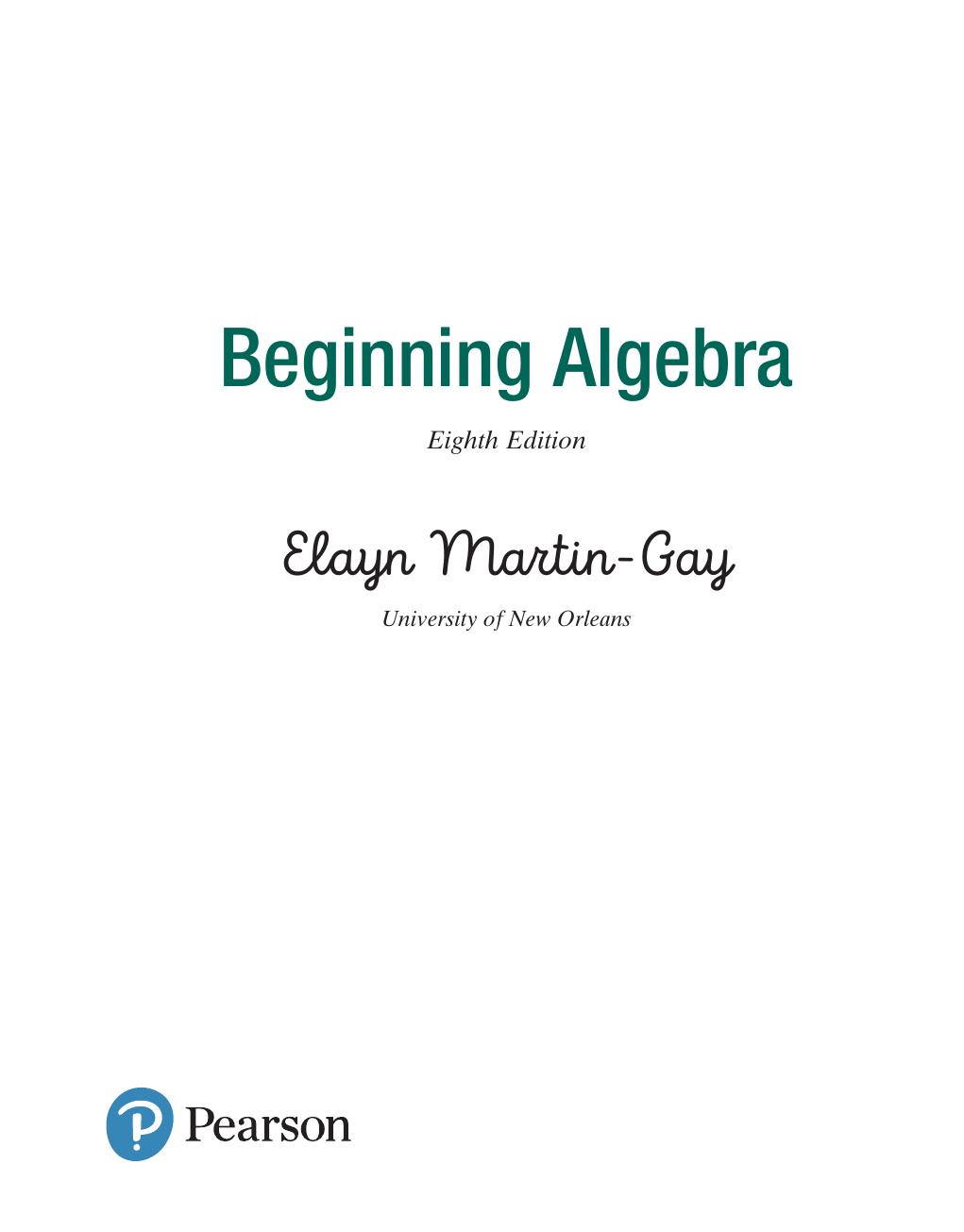 Preview page 2 of Beginning Algebra 8th Edition By Elayn Martin-Gay