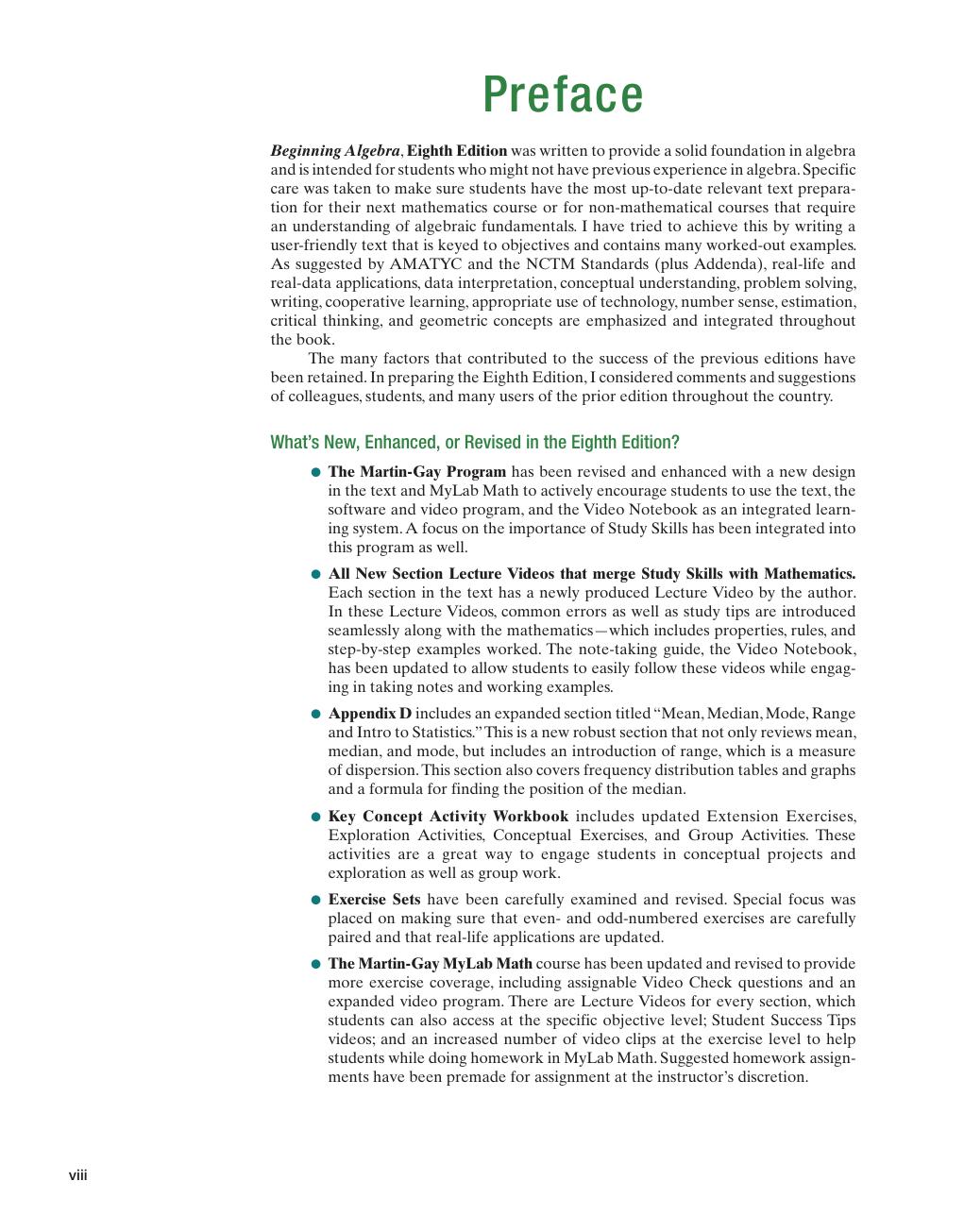 Preview page 9 of Beginning Algebra 8th Edition By Elayn Martin-Gay