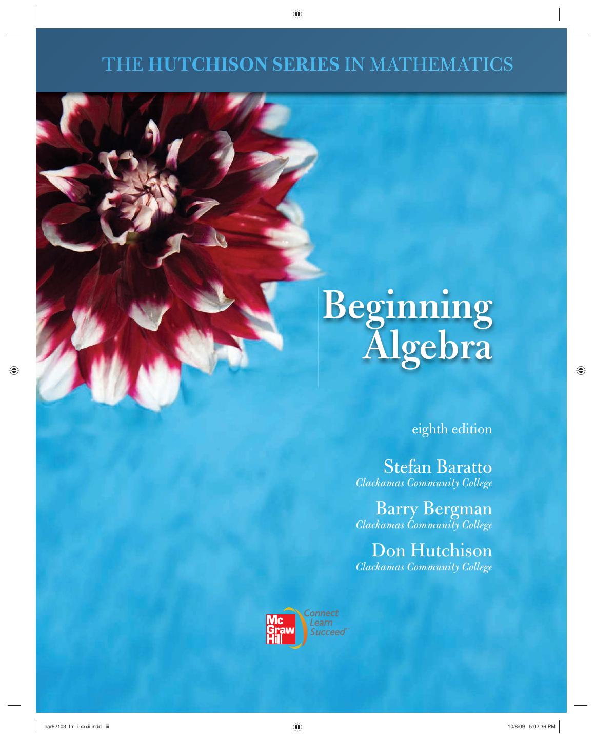 Preview page 4 of Hutchison's Beginning Algebra 8th Edition By Hutchison