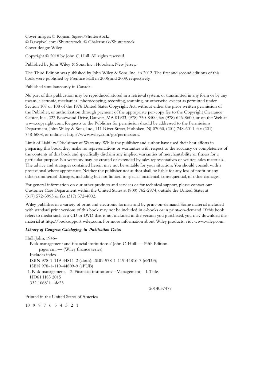 Preview page 6 of Risk Management and Financial Institutions 5th Edition By John C. Hull