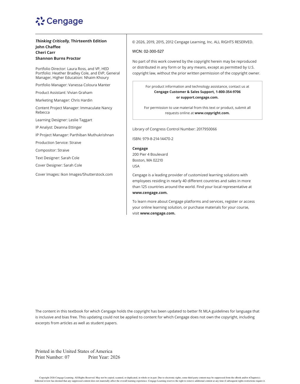 Preview page 4 of Thinking Critically 13th Edition By John Chaffee, Cheri Carr, Shannon Proctor