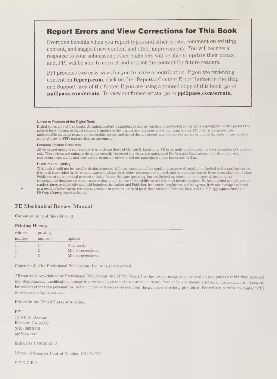 Preview page 4 of FE Mechanical Practice Problems 1st Edition By Michael R. Lindeburg