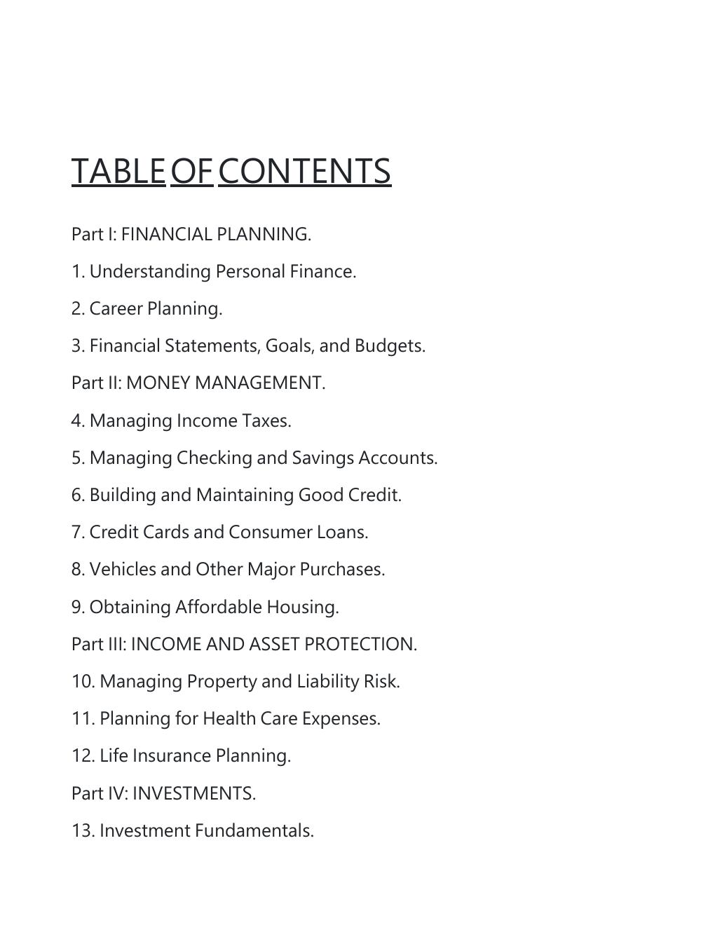 Preview page 2 of SOLUTION MANUAL Personal Finance, 14th Edition By E. Thomas Garman, Chapter 1 - 17
