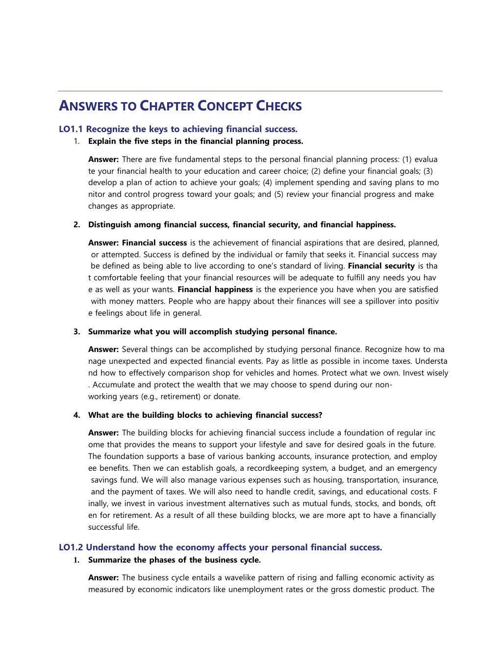 Preview page 4 of SOLUTION MANUAL Personal Finance, 14th Edition By E. Thomas Garman, Chapter 1 - 17