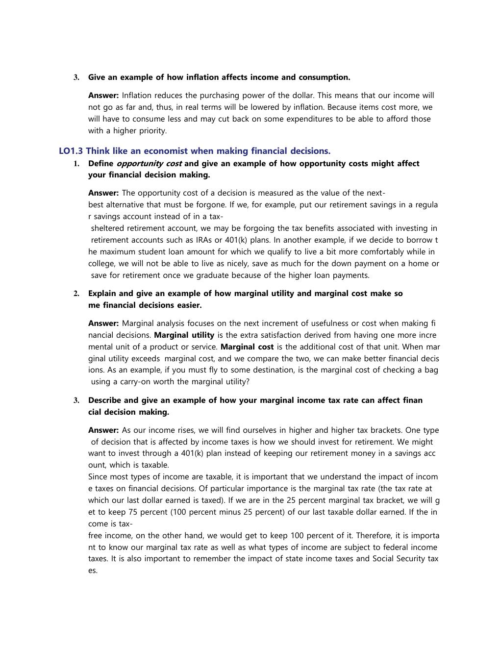 Preview page 6 of SOLUTION MANUAL Personal Finance, 14th Edition By E. Thomas Garman, Chapter 1 - 17