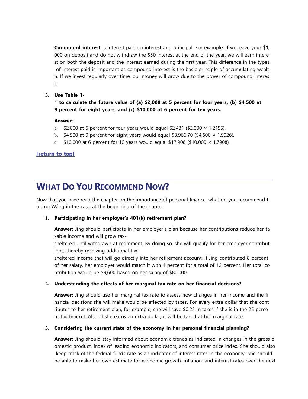 Preview page 8 of SOLUTION MANUAL Personal Finance, 14th Edition By E. Thomas Garman, Chapter 1 - 17
