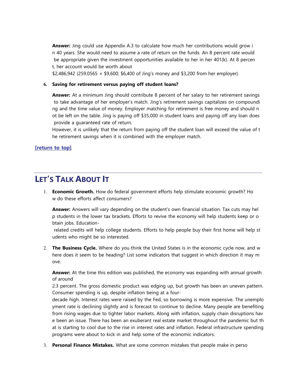 Preview page 10 of SOLUTION MANUAL Personal Finance, 14th Edition By E. Thomas Garman, Chapter 1 - 17