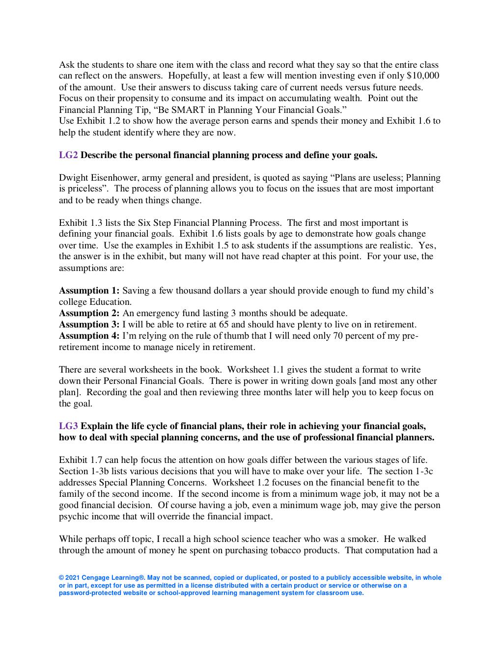 Preview page 2 of SOLUTION MANUAL FOR  Personal Financial Planning 15th Edition by Randy  Billingsley, Lawrence J. Gitman, Michael D. Joeh