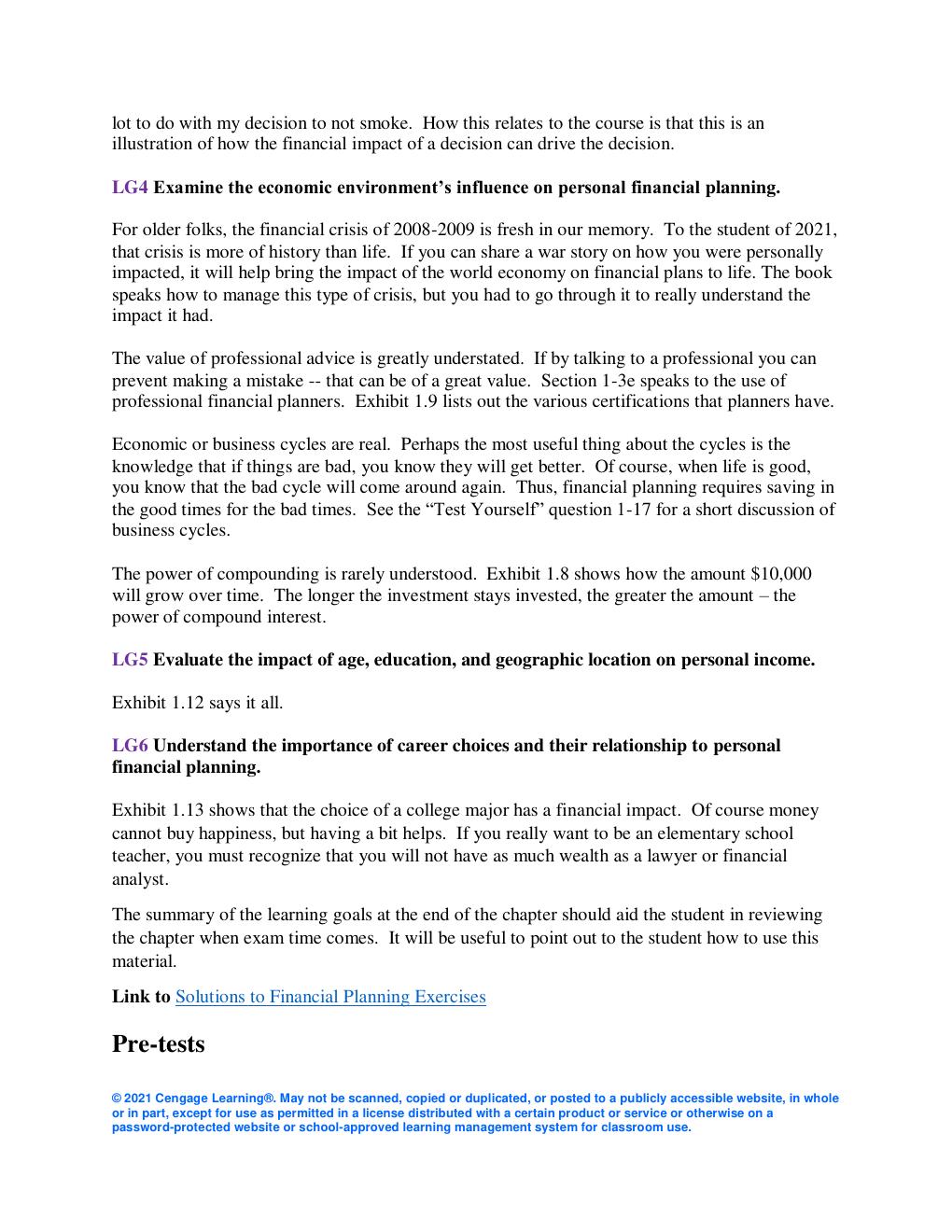 Preview page 3 of SOLUTION MANUAL FOR  Personal Financial Planning 15th Edition by Randy  Billingsley, Lawrence J. Gitman, Michael D. Joeh